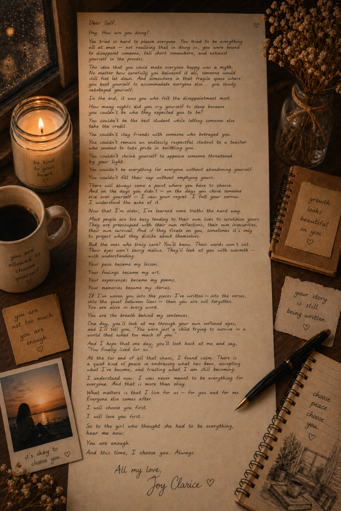 Dear Self — Letter 3: To the girl who tried to carry everyone’s expectations on her shoulders chatgpt image dear self letter to the girl who tried to carry everyone’s expectations on her shoulders