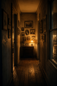 chatgpt image a nostalgic dimly lit hallway leading to a small alcove
