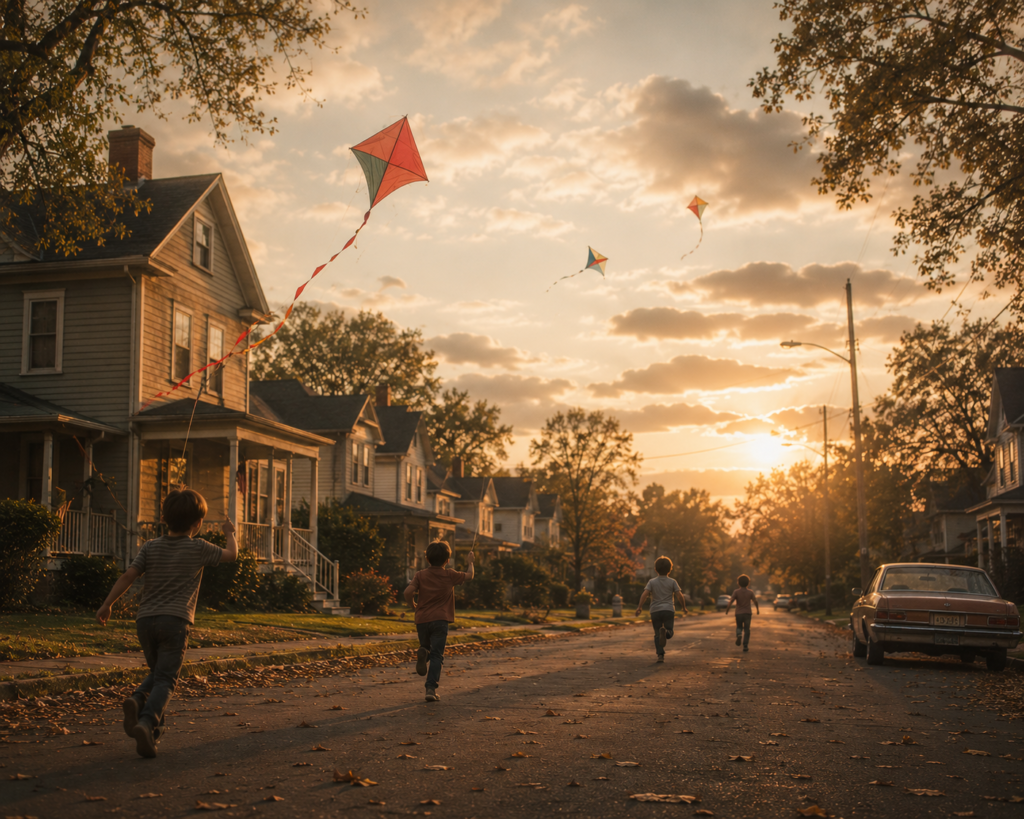 chatgpt image a nostalgic residential street during late afternoon